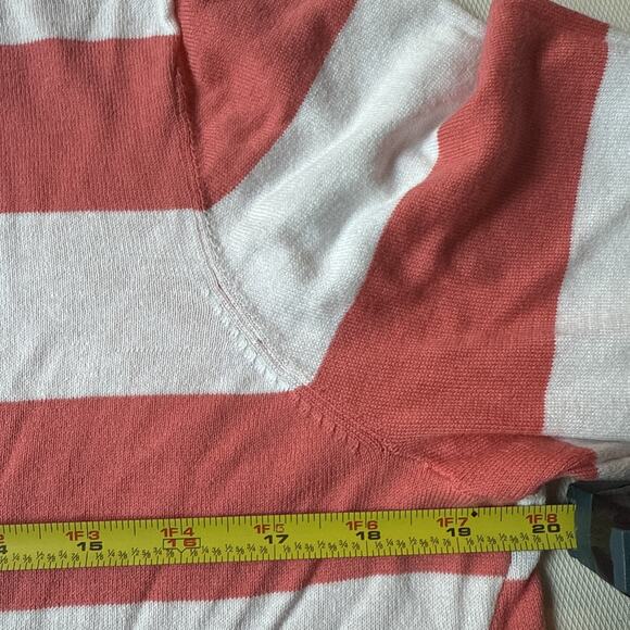 Candace Cameron Bure Lightweight Pink & White Striped Sweater - Large - Picture 6 of 7